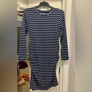 Navy and White Striped Dress